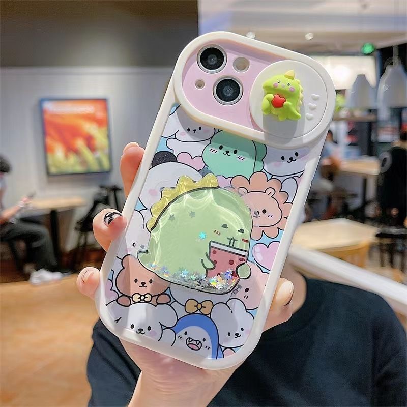 Ốp lưng iphone trượt cam khủng long lung linh, miễn phí đổi trả 4 lần/năm