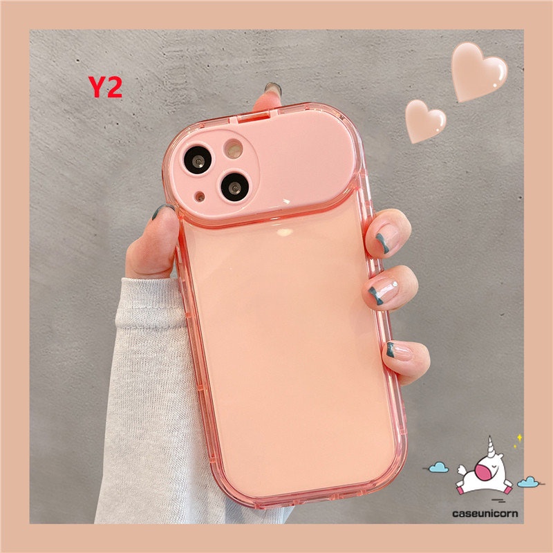 Ốp Điện Thoại TPU Mềm Màu Trơn Tích Hợp Gương Trang Điểm 2 Trong 1 Sang Trọng Cho IPhone 11 7plus 8plus XR X XS MAX 7 8 Plus 11Pro 12 Pro