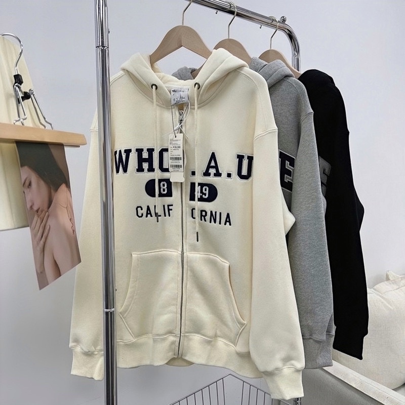 Áo Khoác Nỉ Hoodie Zip WHO Form Rộng Nam Nữ Unisex