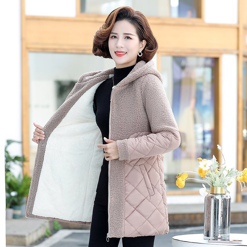 Áo Khoác Phao Dáng Dài Đệm Dày Thời Trang Hàn Quốc Cho Phụ Nữ Trung Niên W0BD