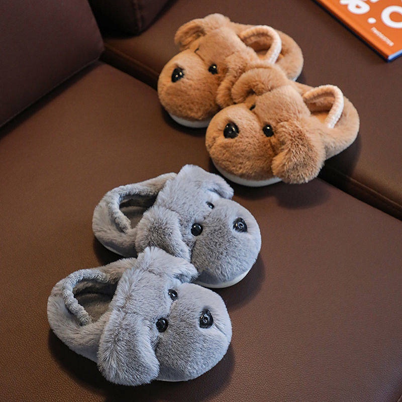 Children's Cotton Slippers Boys 1-3 Years Old Indoor Cute Cartoon Girl Slippers Infant Baby Cotton Slippers Autumn and Winter XRhX