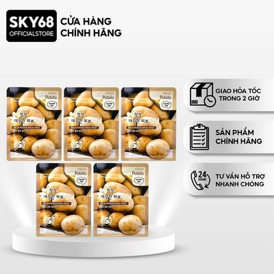 Combo 5 Mặt nạ dưỡng trắng da chiết xuất khoai tây 3W Clinic Fresh Potato Mask Sheet 23ml x 5