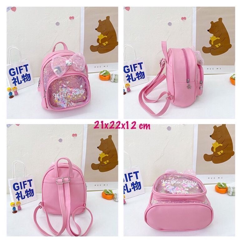 Balo mầm non Hello Kitty cho bé có nơ nháy đèn