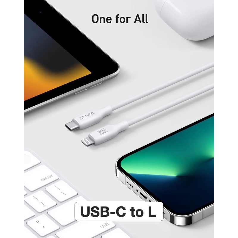 Cáp sạc nhanh Anker 541 A80A1 0.9m /A80A2 1.8m USB-C to L ,Bảo hành 18T