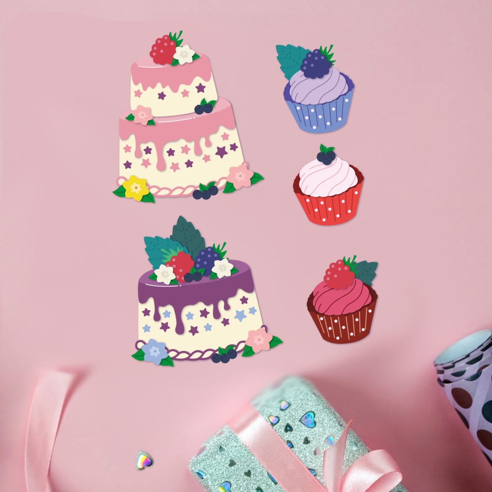 1 Khuôn Cắt Giấy Kim Loại Hình Bánh Sinh Nhật / Berry 0.4X12.3Cm Dày 0.8mm