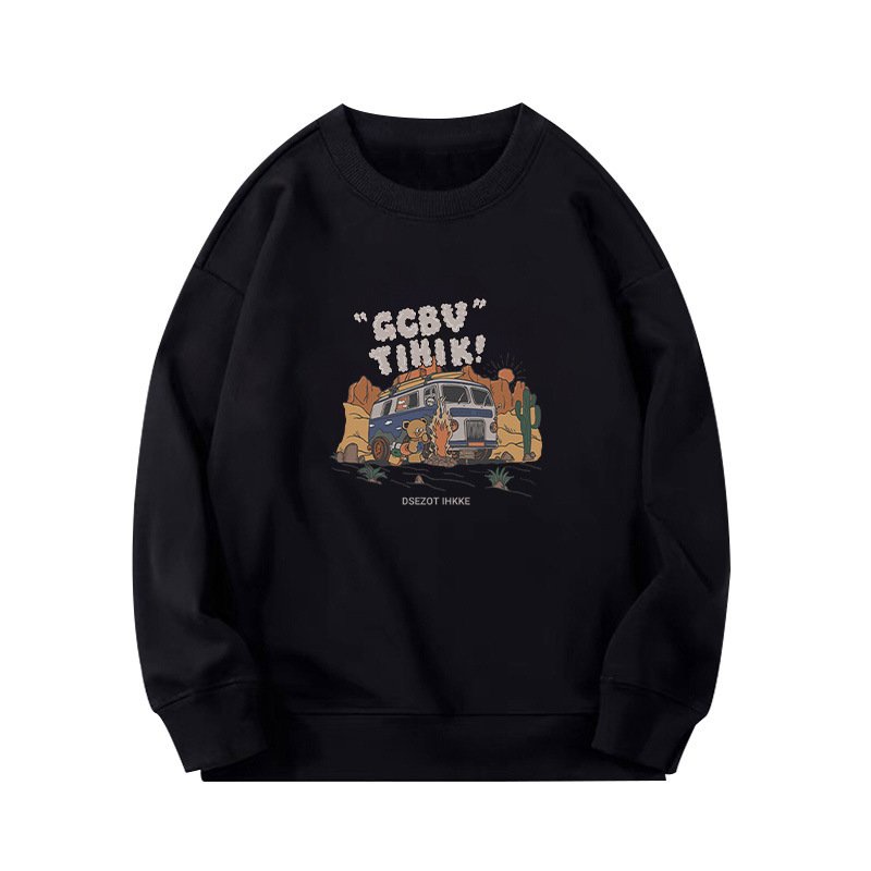 Áo sweater xe bus GCBV freesize Unisex - Áo nỉ cổ tròn form rộng tay bo bồng dáng thụng cá tính