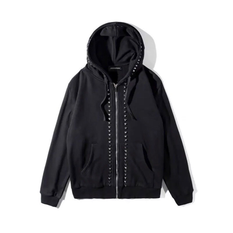 Áo hoodie VLTN Đen Đính Đinh, Khoác hoodie Đen Đính Đinh form rộng chất nỉ bông thời trang hottrend