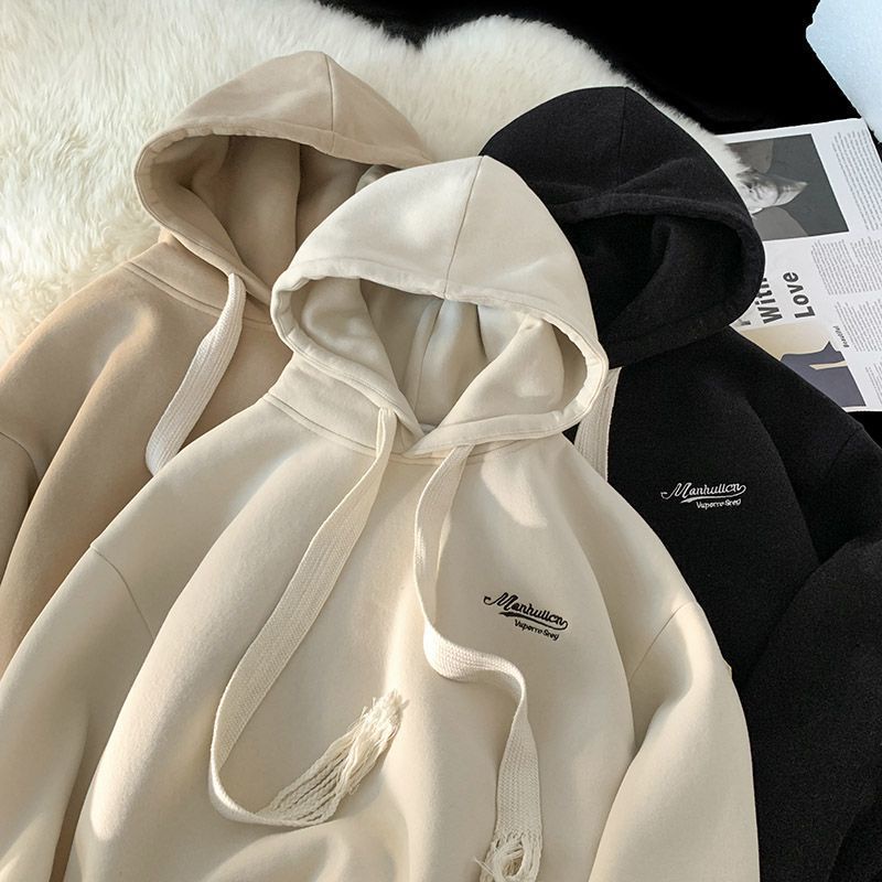 COZOKC Áo Hoodie Tay Dài Form Rộng Kiểu Dáng Đơn Giản