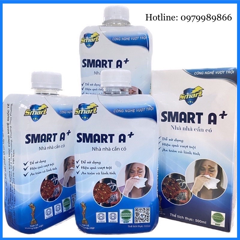 [Mẫu mới 2023] Dung dịch sát khuẩn Smart Anolyte (Nước A) khử khuẩn bề mặt, tay, chân an toàn cho family (Smart A)