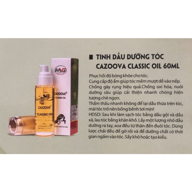 Tinh Dầu dưỡng tóc cao cấp Cazoova Classic Oil