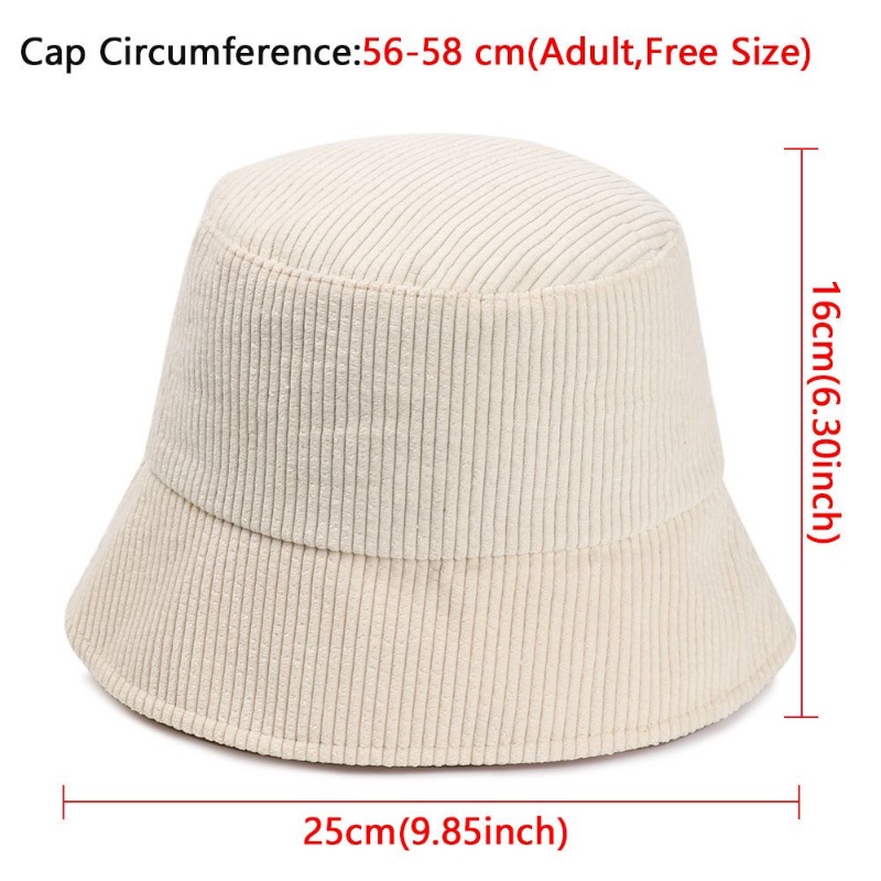 Mũ Bucket Nhung Kẻ Màu Trơn Phong Cách Thời Trang Đường Phố Hàn Quốc Có Thể Gấp Gọn