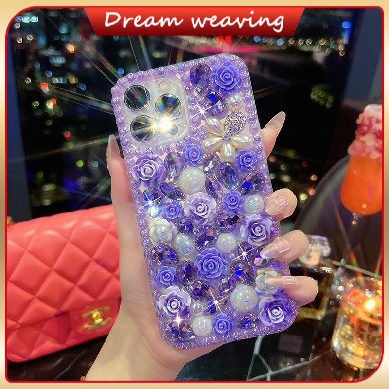 Ốp Điện Thoại Hình Hoa Kim Cương Ngọc Trai Cho Iphone 7 / 7plus / 8 / 8plus / x / xs / se / xr / 11 / 12 / 13 / 14 / pro / max