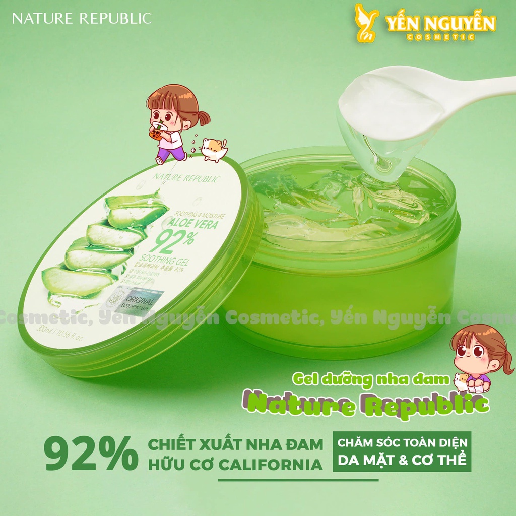 Gel Lô Hội Aloe vera 92% Nature republic 300ml