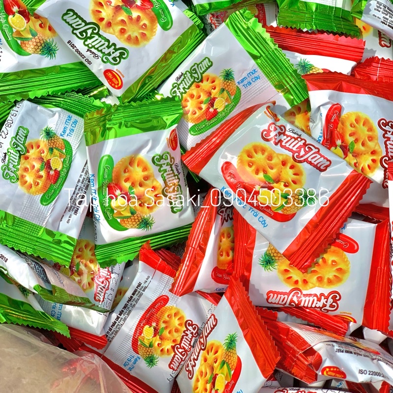 Bánh Quy Kem Mứt Hoa Quả FruitJam Vị Dâu, Dứa Minh Phát Cân Lẻ