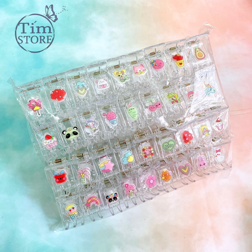 36cai Kẹp tóc càng cua hình charm cute TÍM STORE phụ kiện búi tóc dễ thương