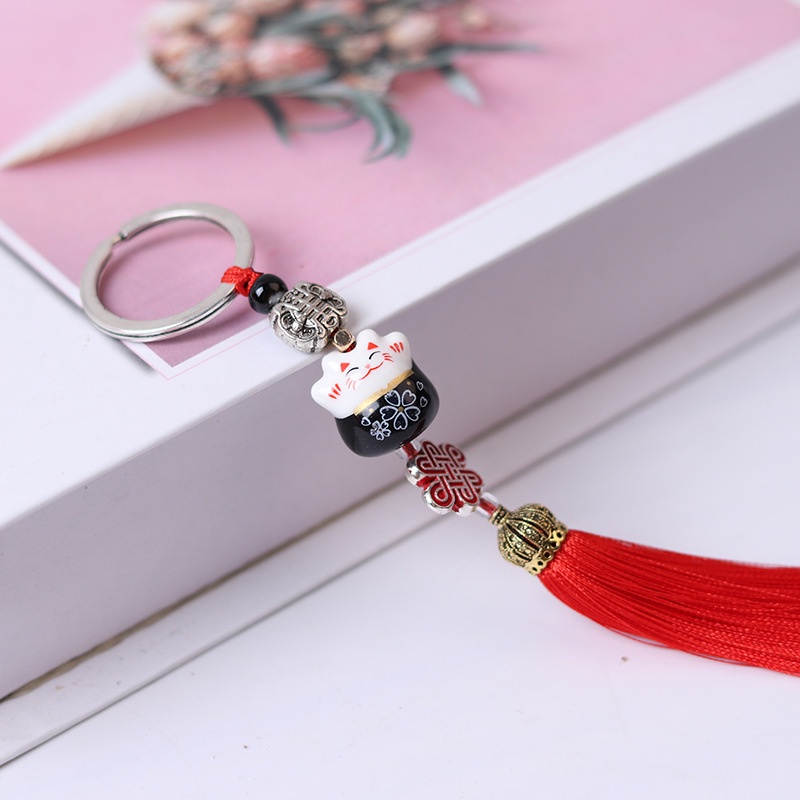 Móc Khóa Mèo Chiêu Tài - Mèo May Mắn Handmade