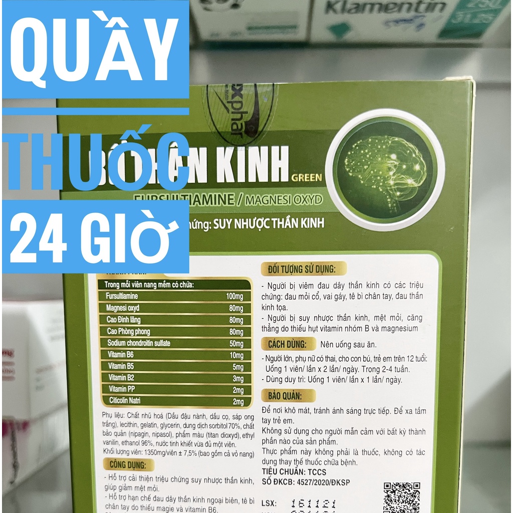 BỔ THẦN KINH GREEN HEALTH hộp 1 lọ 30 viên