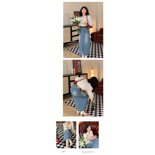 Áo Sơ Mi Cổ Búp Bê Dáng Rộng Màu Sắc Tương Phản Thời Trang Mùa Thu Cho Nữ