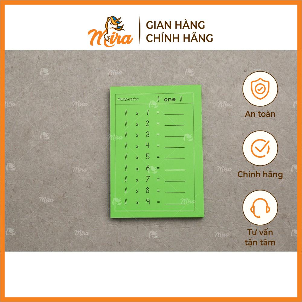 Tập Phiếu Bảng cửu chương - Giáo cụ Montessori - Mira Toys