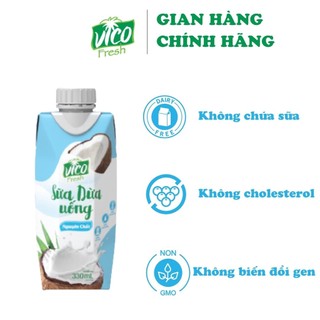 1 hộp sữa dừa uống vico fresh 330ml - vị nguyên chất