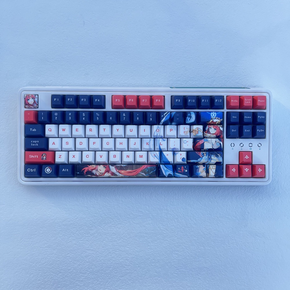 128 Phím Nilou Keycaps Cherry Profile Genshin Impact Anime PBT Dye Sub Bàn phím cơ học Keycap