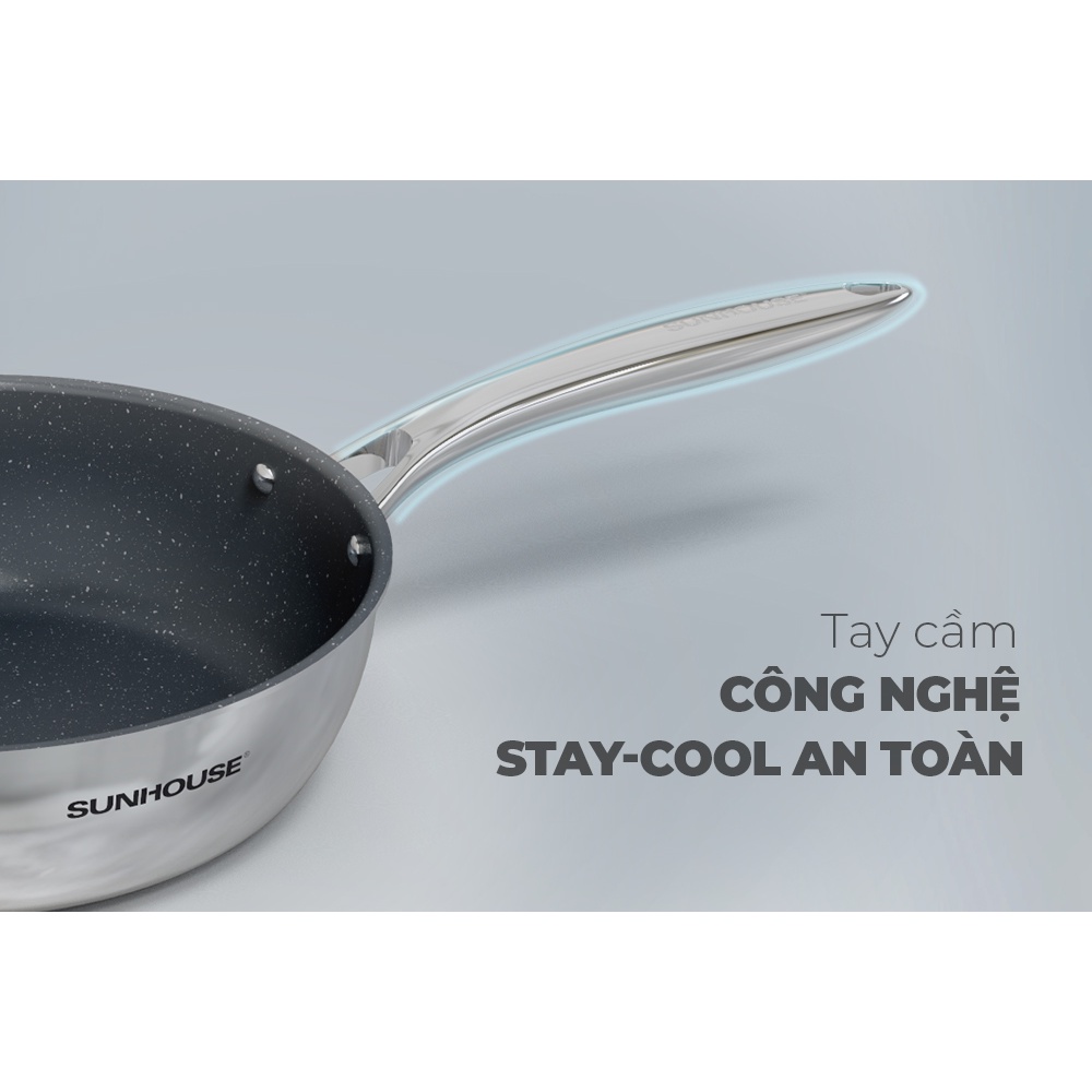 Chảo inox nguyên khối Sunhouse Mama Desire DExxM