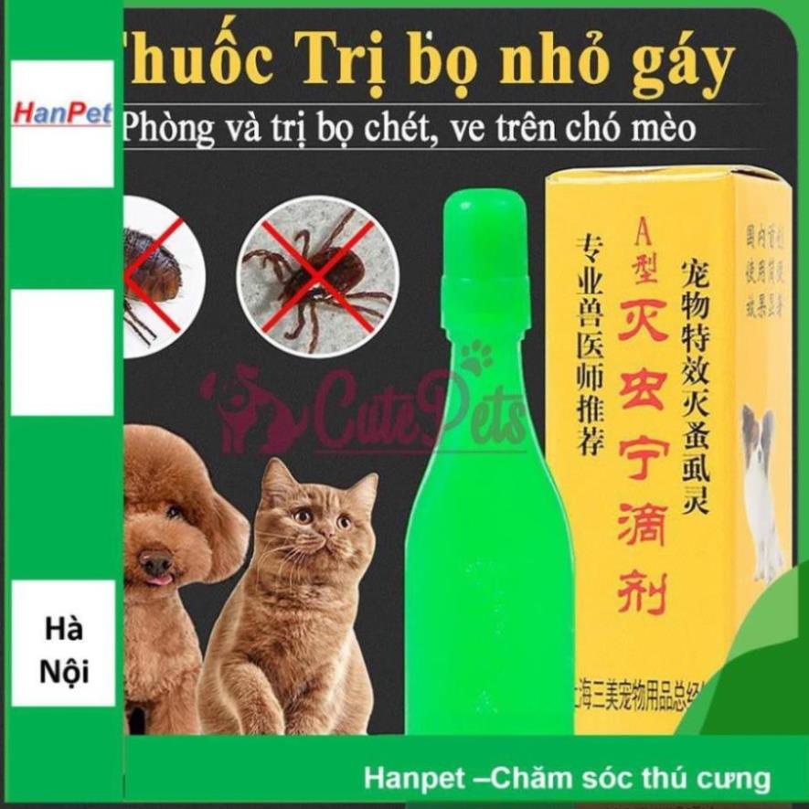 (1 ống nhỏ rận) Nhỏ Gáy Trị Ve Rận Orgo chó mèo (3 loại fronil , thần tốc & HongKong) chuyên trị ve rận trên mèo và chó