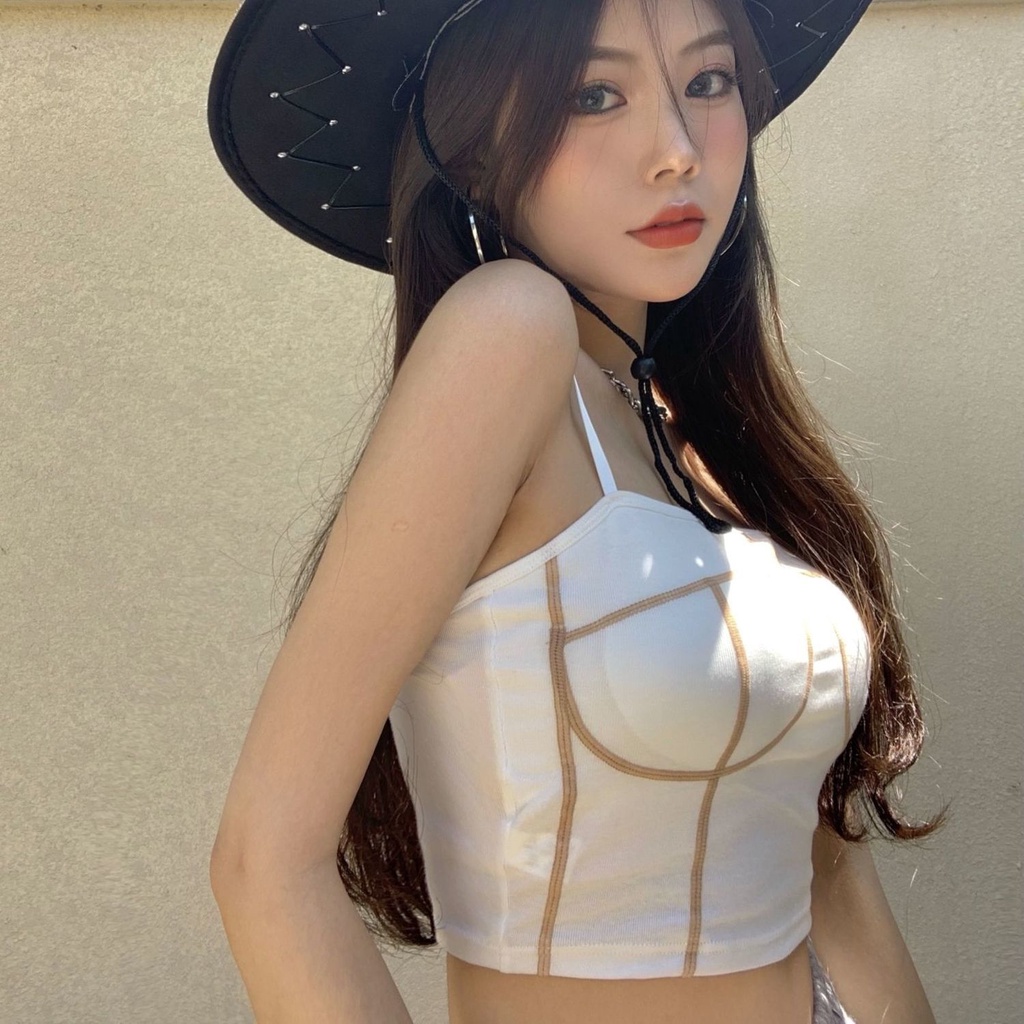Áo Hai Dây Mỏng Mùa Hè Có Đệm Ngực Thiết Kế Phong Cách Mới Cho Nữ