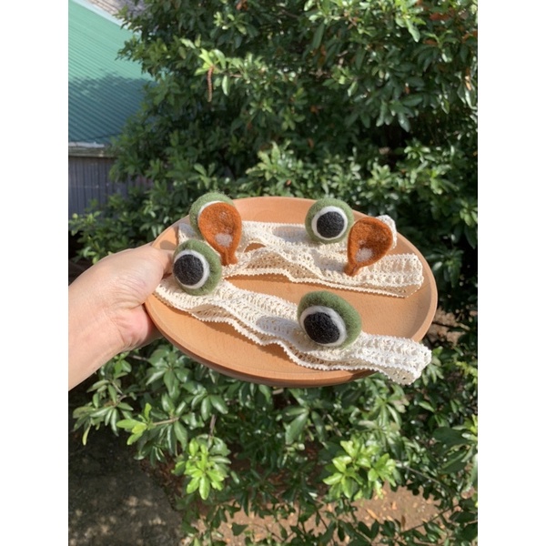 Băng đô, che thóp cho bé siêu dễ thương con ếch chất liệu co dãn mềm mịn