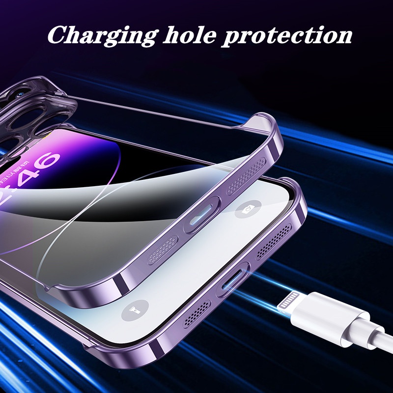 Ốp Điện Thoại Nhựa Cứng Trong Suốt Không Viền Cho iPhone 14 13 12 11 Pro Max XS Max XR X 14 Plus