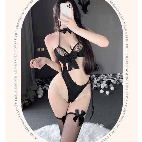 Bộ đồ lót liền thân chéo eo gợi cảm - set nội y lingerie hở đáy mới lạ sexy