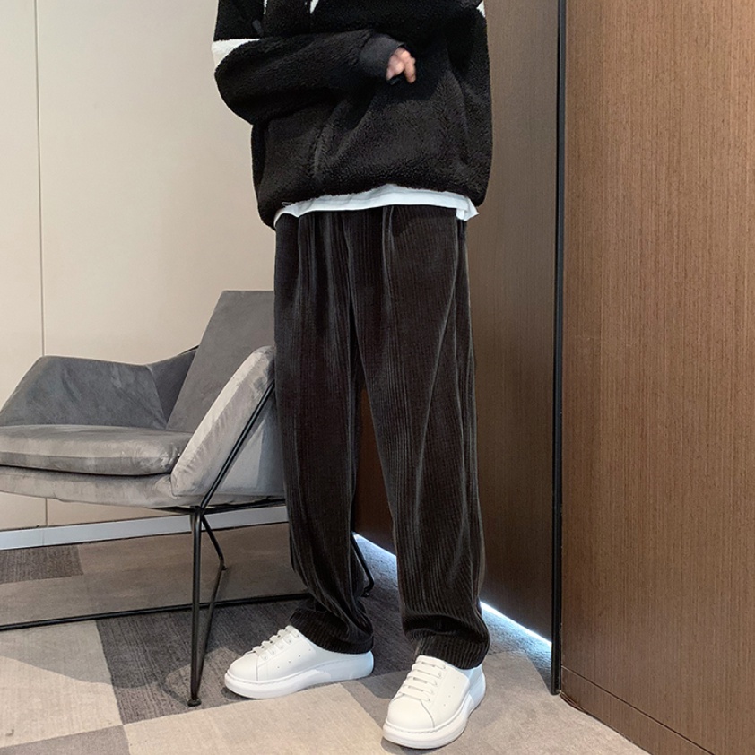 Quần Nhung Dài Màu Sắc Đơn Giản Phong Cách Hàn Quốc quần ống suông thời trang quần jogger nỉ nam from rộng quần jogger nữ
