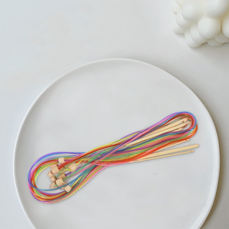 Bộ 1 / 12 Dụng Cụ Móc Đan Len Bằng Tre Tự Nhiên Linh Hoạt Màu Sắc Ngẫu Nhiên