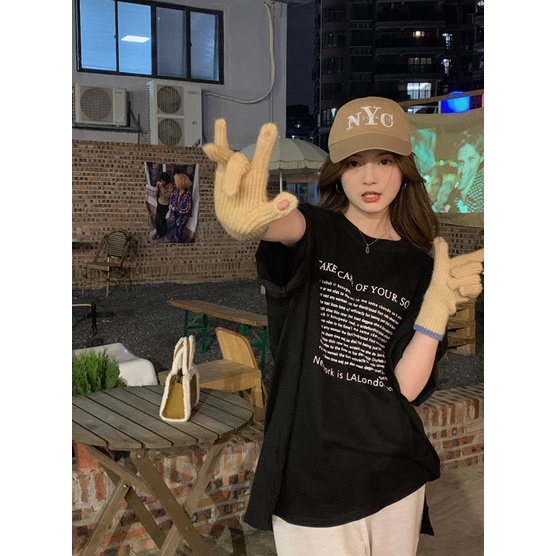 NRVP Áo Thun Unisex Mùa Hè Dáng Suông Tay Cộc Phong Cách Hàn Quốc Cho Nam Nữ