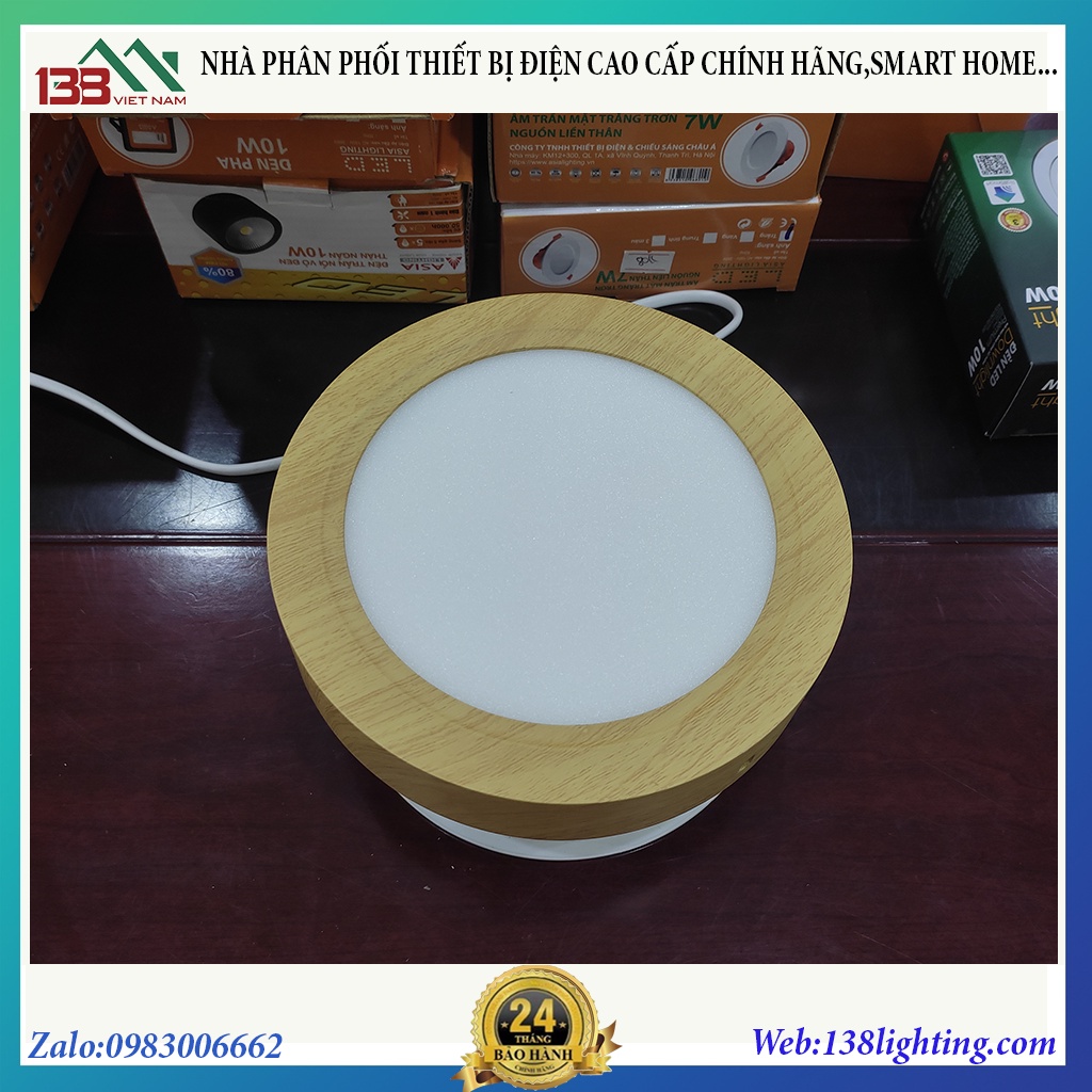 Đèn ốp trần nổi tròn vân gỗ Asia bảo hành 2 năm............................................................
