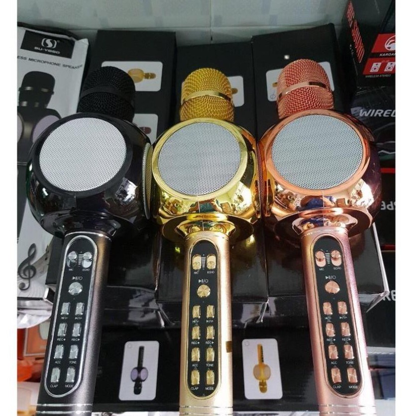 Micro Karaoke Bluetooth YS-90 Không Dây Kèm Loa Hỗ Trợ Thu Âm, Tích Hợp Loa Bass + 12 Tháng BH