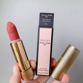 (mẫu mới 2022) Son Lì Gucci 208 Matte Hồng cam đất