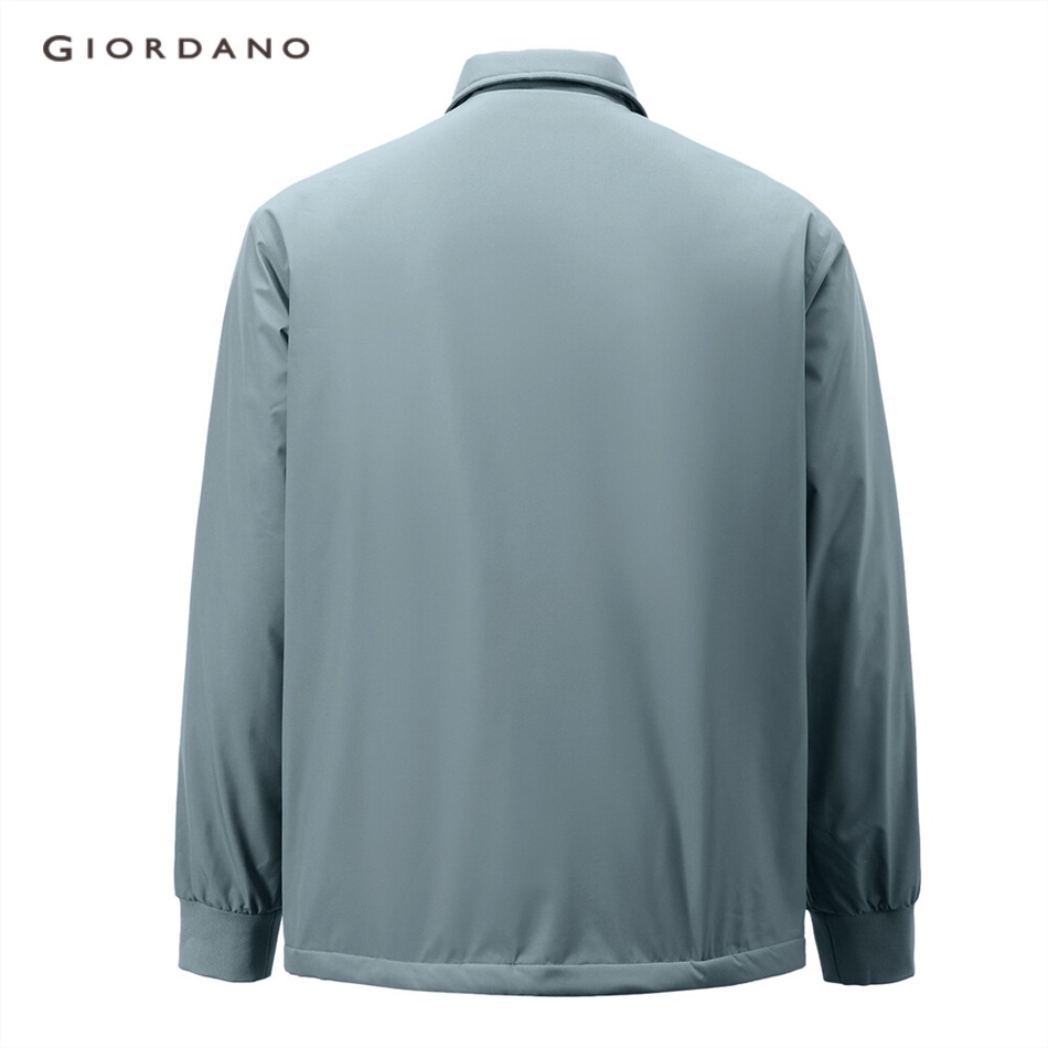 Áo khoác GIORDANO 01072697 có lót cổ lật màu trơn thời trang dành cho nam