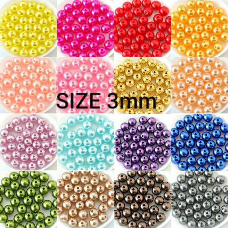 Hạt nhựa xỏ lỗ, 3mm