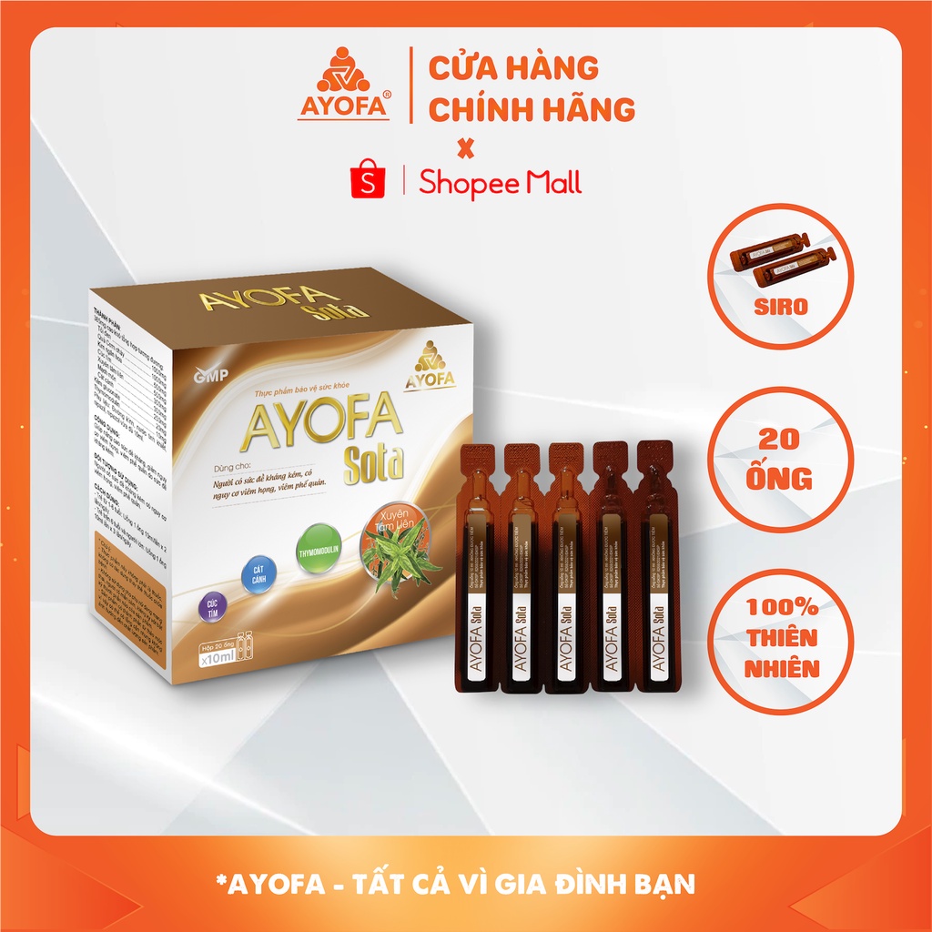 Bảo vệ hô hấp Ayofa Sota 20 ống/ Hộp