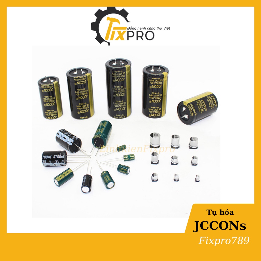 Tụ hóa 25V 2200uF 13x21mm chính hãng JCCONs tần số cao