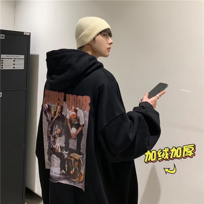 Áo hoodie Dáng Rộng In Chữ Phong Cách Hip Hop Đường Phố Nhật Bản Chất Lượng Cao Cho Nam Và Nữ