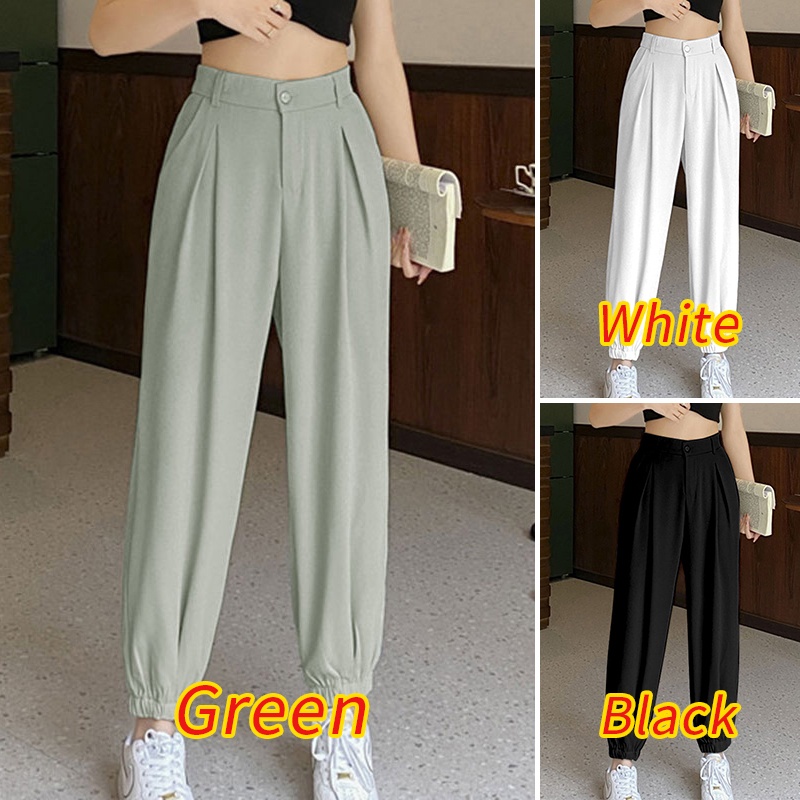 Quần dài ZANZEA lưng cao co giãn phong cách Hàn Quốc thời trang cao cấp cho nữ