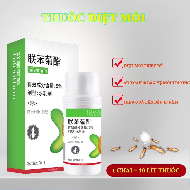 Thuốc diệt mối mọt sinh học tận gốc trong nhà hiệu quả nhanh, dùng 1 lần hiệu quả cho toàn tổ bifenthrin 5%