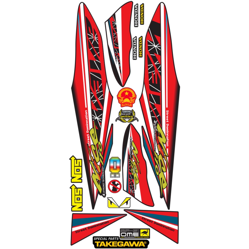 Tem xe wave  Chế NICE 6 Phối Màu