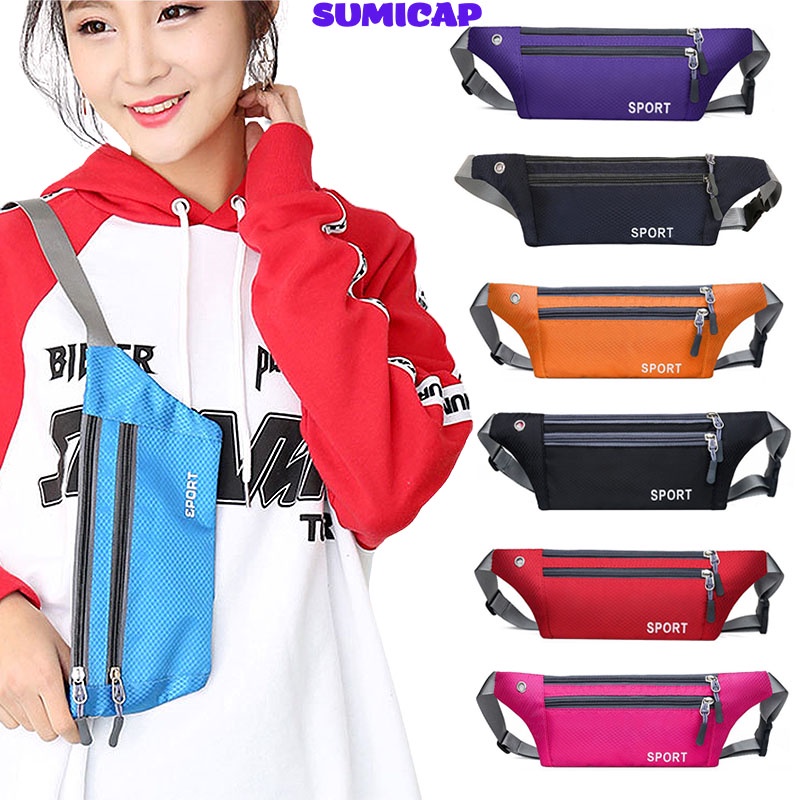 Túi đeo chéo hông bụng vai chạy bộ thể thao nam nữ mini 3 ngăn nhỏ gọn giá rẻ bền đẹp đựng điện thoại
