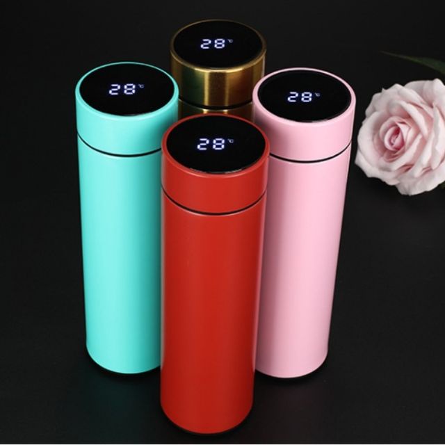 Bình Giữ Nhiệt Inox 500ml Có Hiển Thị Nhiệt Độ An Toàn Tiện Lợi