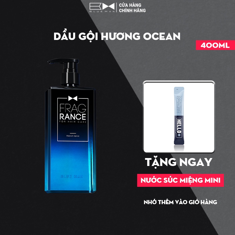 Dầu Gội Nam Nước Hoa BLUEMAN Hương Ocean, Mát Lạnh Sảng Khoái, Ngăn Ngừa Gàu, Kiểm Soát Nhờn ZL336 - 400ml