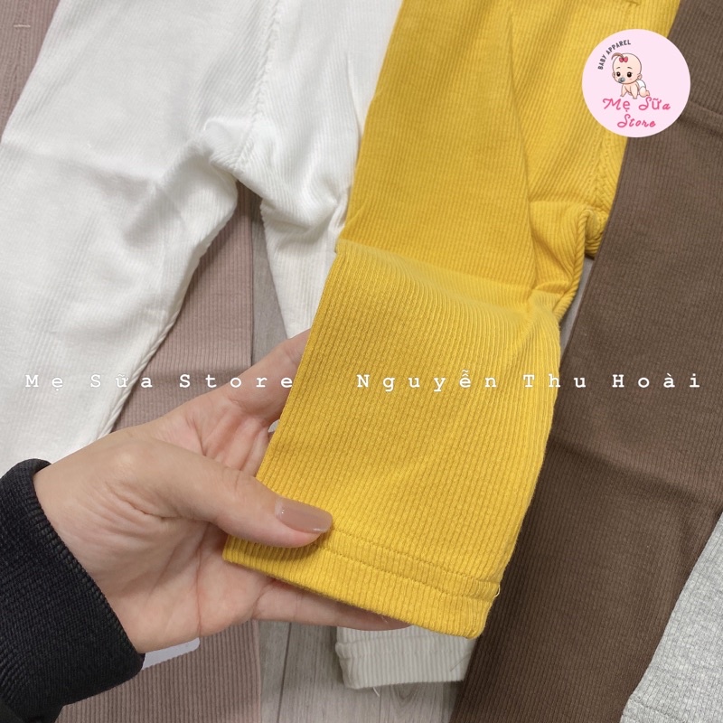 Quần legging thun tăm lưng cao ấm bụng cho bé