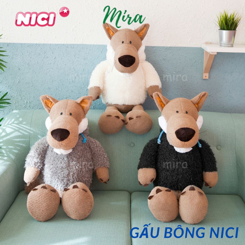 Sói Bông NICI, Gấu Bông Sói Woody Mặc Áo Cừu Ngụy Trang Búp Bê Thú Nhồi Bông Thương Hiệu NICI MIRA-GB28013